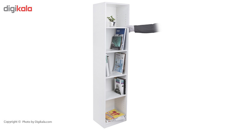 کتابخانه DND مدل توچال - پنج طبقه - سفید