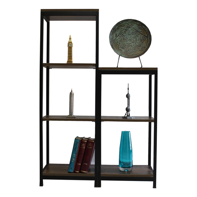 کتابخانه مدل چوبی فلزی IKE432 مجموعه 2 عددی
