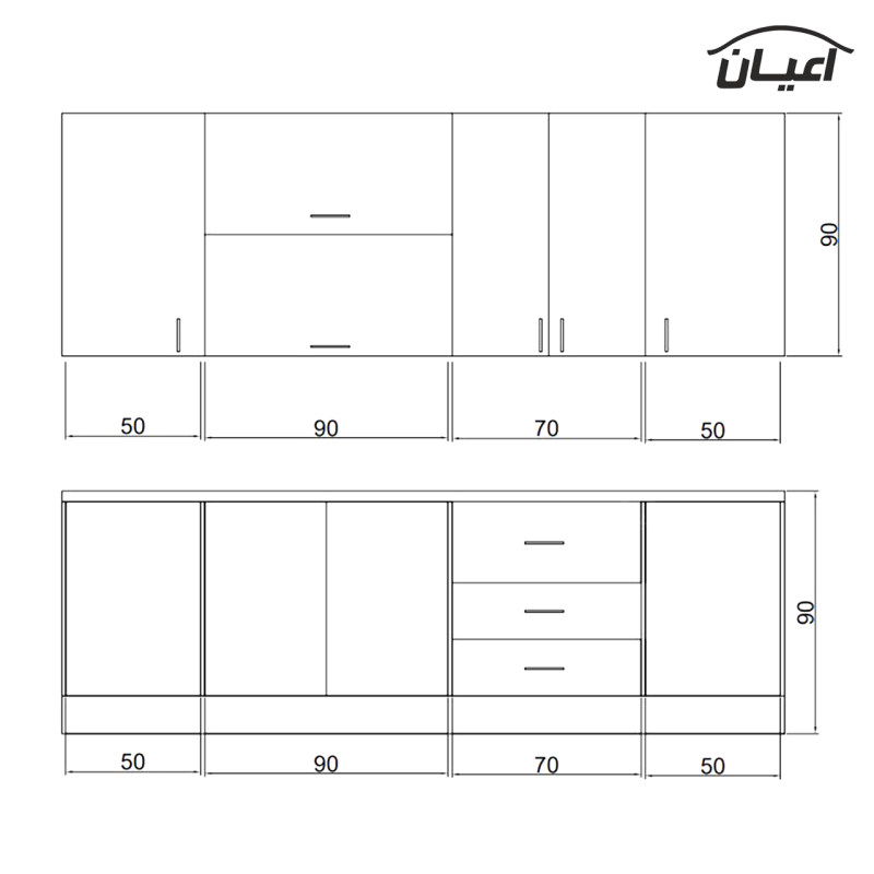 کابینت آشپزخانه مدل FH CM12 مجموعه 8 عددی