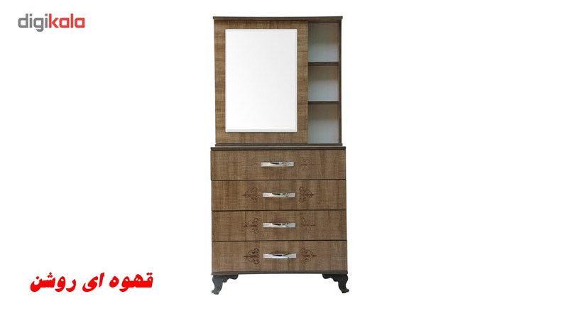 میز دراور آینه دار چوبکده ناب مدل MB68